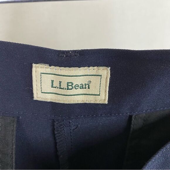 LL Bean Navy Business Casual Pleated Work Pants 4 Pockets Size 10 Elastic Band - Picture 13 of 13